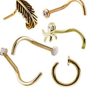 Gold Plated Nose Studs and Rings