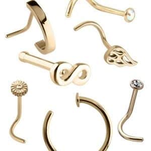 Zircon Gold Nose Studs and Rings