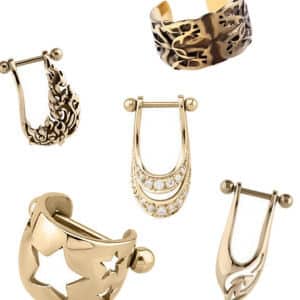 Zircon Gold Ear Shields & Cuffs
