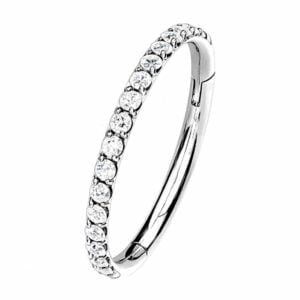 Jewelled Titanium Hinged Segment Ring
